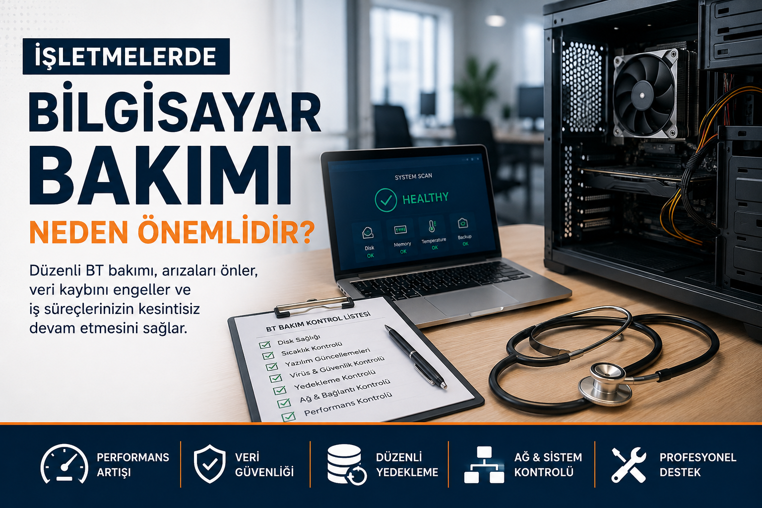 İşletmelerde Bilgisayar Bakımı Neden Önemlidir? Düzenli BT Bakımı ve Veri Güvenliği