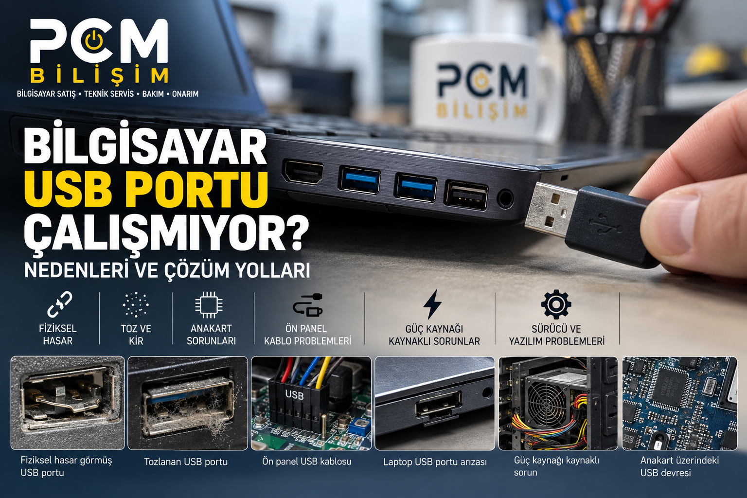 Bilgisayar USB Portu Çalışmıyor: Nedenleri ve Çözüm Yolları (2026)